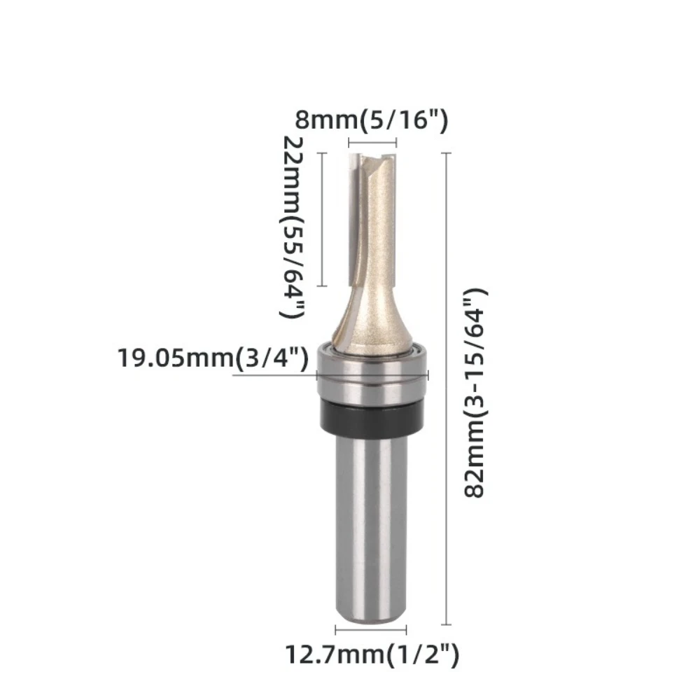 Double Axis Cutting Edge Trimming Machine Electric Wood Milling Cutter Slotting with Bearing Engraving Straight Milling Cutter