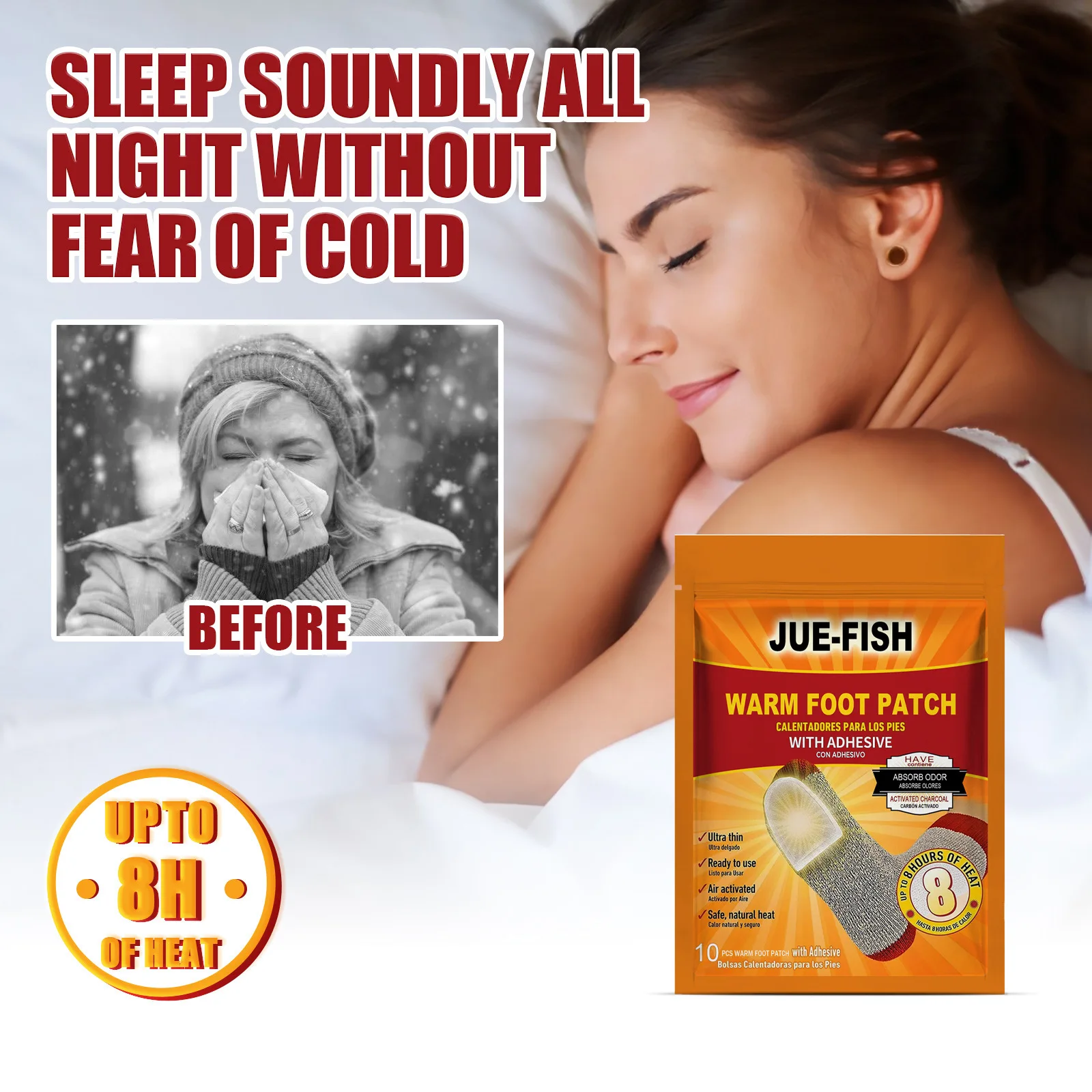 Portable Warm Foot Patch Self-Heating Insole Paste Multipurpose Body Foot Warmer Sticker For Winter