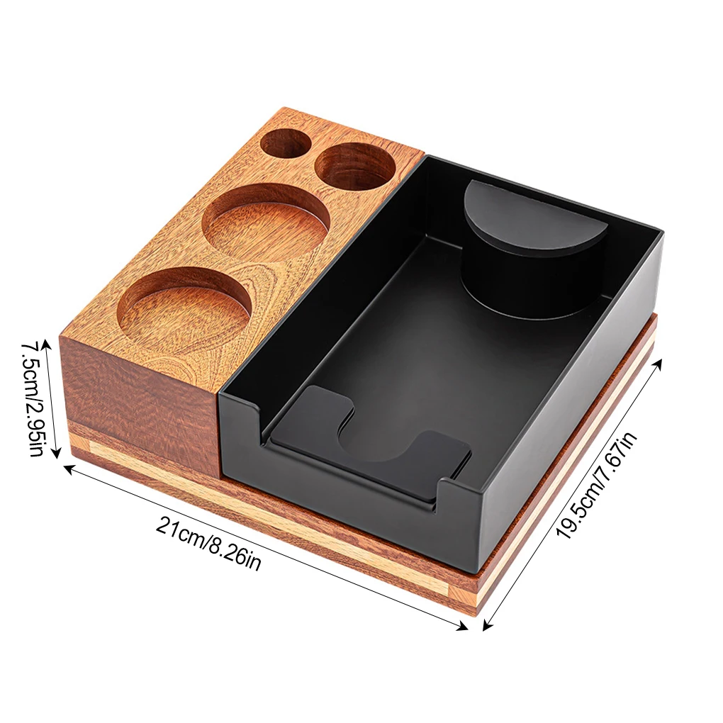 Imagem -06 - Café Portafilter Tamper Holder Espresso Mat Stand Wood Cafe Tools Knock Box Slag Box Café Acessórios para Barista