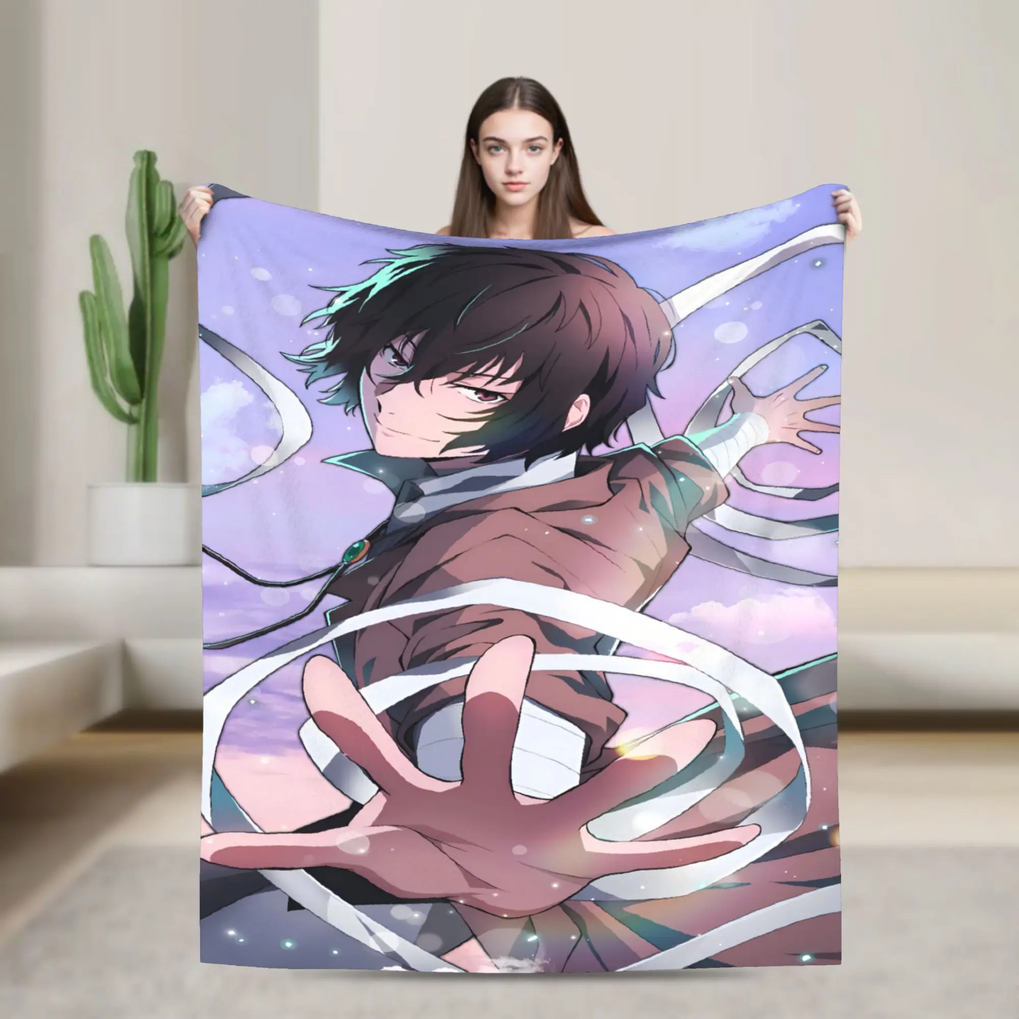 Dazai Bungo Stray Dogs Blanket  Warm Soft Comfortable Plush Throw Blanket For Couch Chair Sofa Bed Flannel Bedspread Bed Cover
