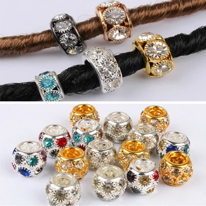 5 Pcs Viking Beads 12 Kinds 5mm Silver Beads for Braiding Dreadlock Hair Decor Cuff Clip Beaded Hair Scrunchies Tibet Bead Tube