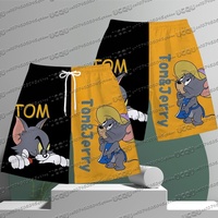 Men's Cartoon Print Beach Shorts Casual Unisex Gym Fitness Men's Summer Tom and Jerry Women Shorts Sport Beach Shorts