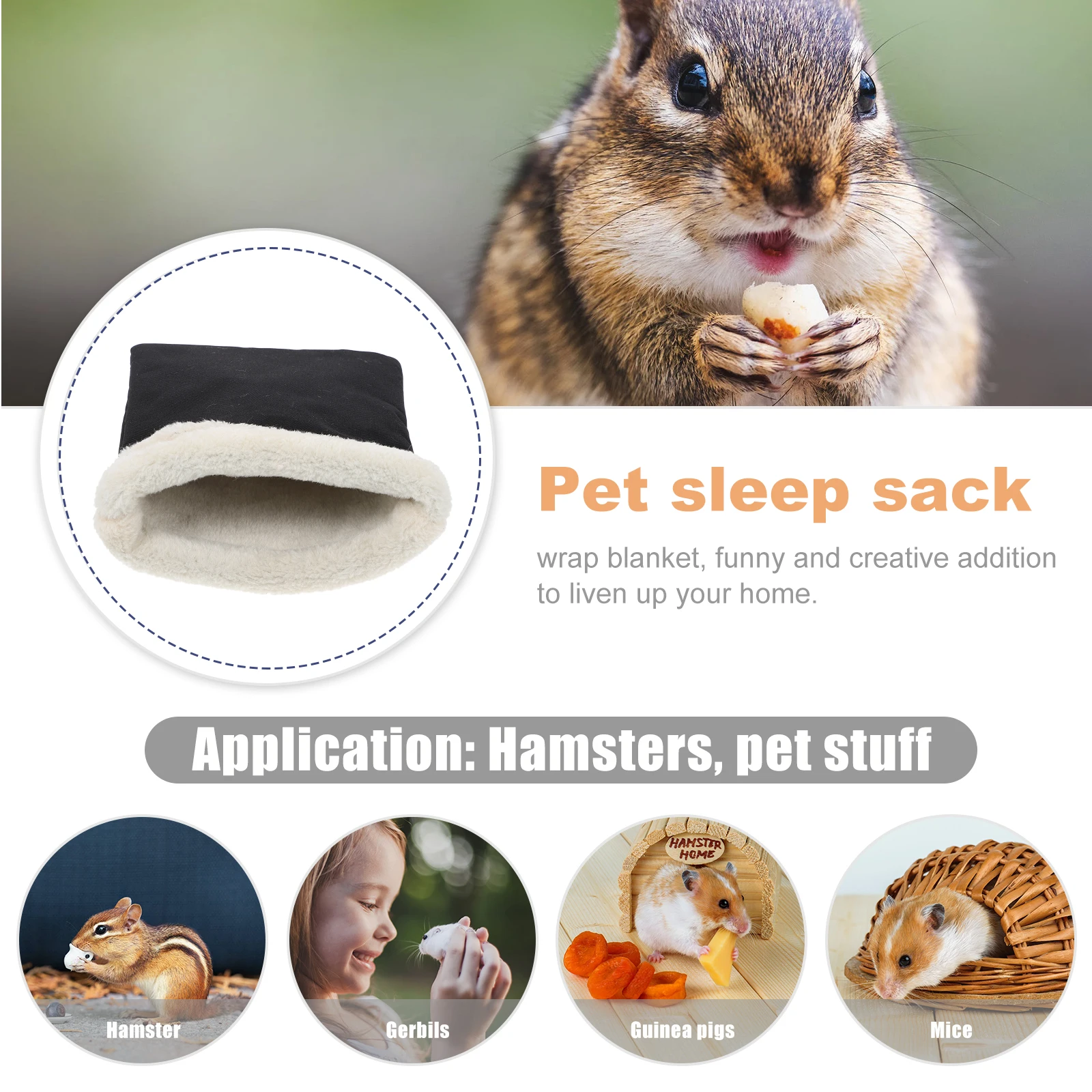 

Pet Sleep Warm Cozy Bed for Hamster Small Pets Pet Nest Winter Blanket Tube Nest Sack Sleeping Mat cuddly house