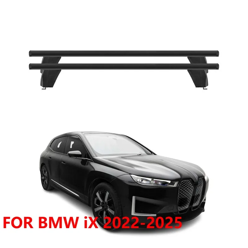 For BMW iX 2022-2025 Roof Rack Cross Bars Aluminum Black Luggage Carrier 2pcs