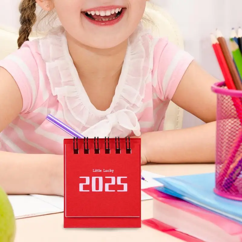 ปฏิทินตาราง Stand Up ปฏิทินตั้งโต๊ะเดสก์ท็อปตกแต่งขนาดเล็ก MeMO Pad ปฏิทิน 2025 ปฏิทินยืนสําหรับ Home School