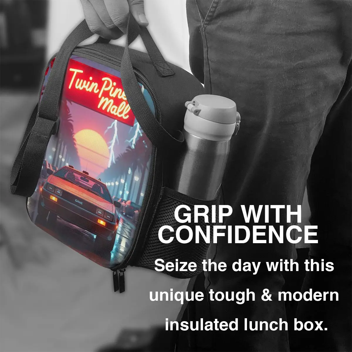 DeLorean Time Machine العودة إلى المستقبل معزول حقيبة الغداء تخزين صناديق الطعام المحمولة الحاويات برودة علب الاغذية الحرارية حمل