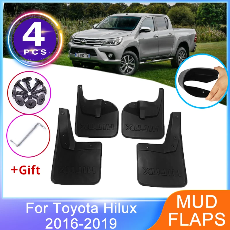 For Toyota Hilux Vigo Revo 2016 2017 2018 2019 Mudguards Upgrade Anti-splash Guards Front Rear Wheels Guard Protector Fender