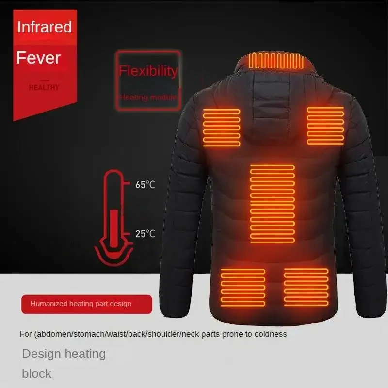 21 Areas Heated Vest Men Jacket Heated Winter Womens Electric Usb Heater  Jacket Man Thermal Vest Body Warmer Coat 6XL