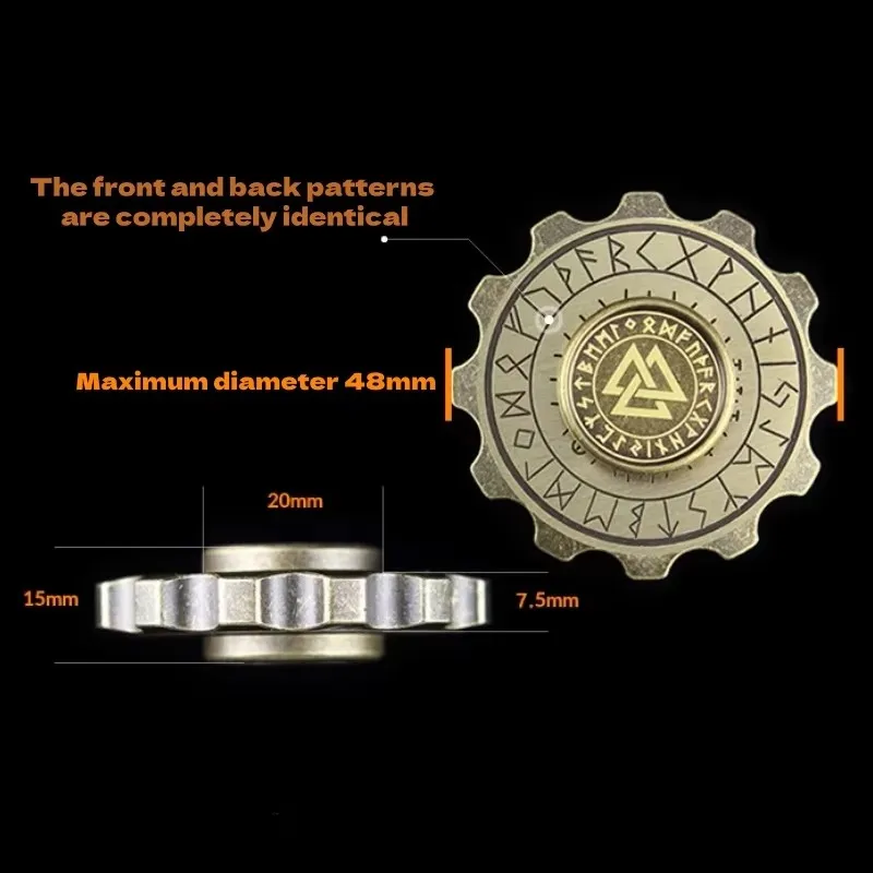 EDC Giroscopio con punta delle dita Rame puro assemblato Dito rotante Giroscopio per alleviare lo stress per adulti Bagua Giocattoli per alleviare lo stress