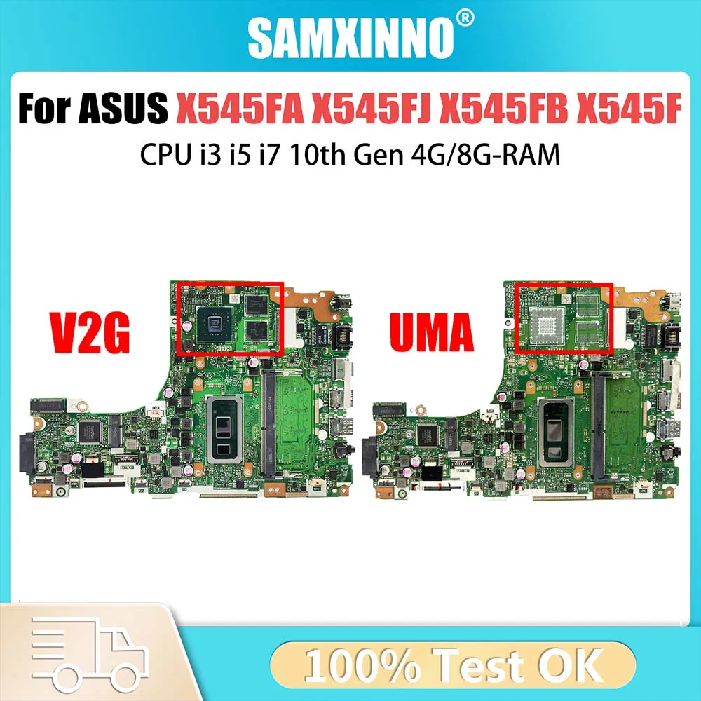 

X545F Notebook Mainboard For ASUS Vivobook 15 X545FA X545FJ X545FA X545FB Laptop Motherboard with i3 i5 i7 10th CPU 4GB