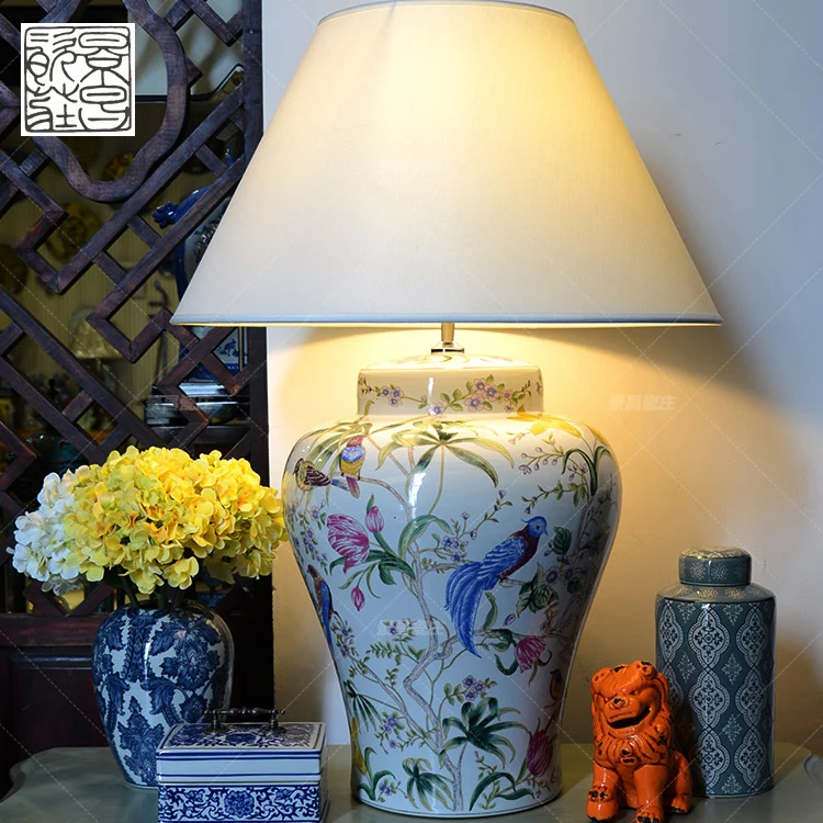 

China Manufacturer Guangzhou Porcelain Standing Type Desk Lamp Decorative Table Lamp for Home Decor