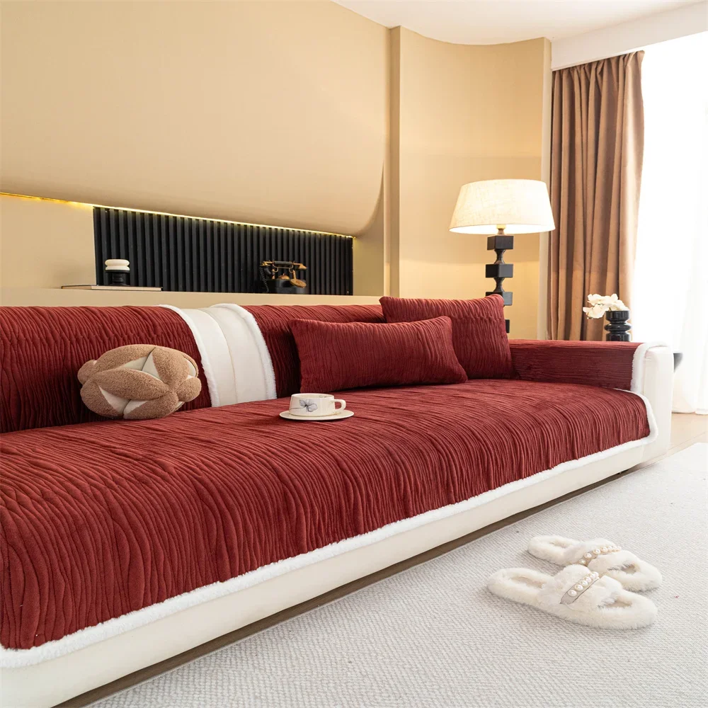 Sofa cushion 2025 new style imitation cotton and linen all-season anti-slip cross-border sofa cover full-cover sofa scarf
