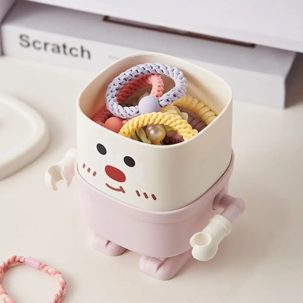 Cute Cartoon Pen Holder with Hook Dustproof Desktop Storage Box Creative Multipurpose Makeup Brush Organizer