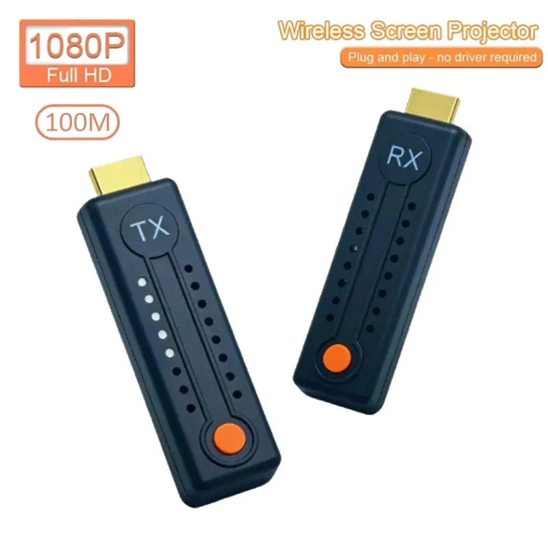 100M 1080P Wireless HDMI-Compatible Transmitter Receiver Wireless Video Adapter For PC Notebook Projector Monitor Conference