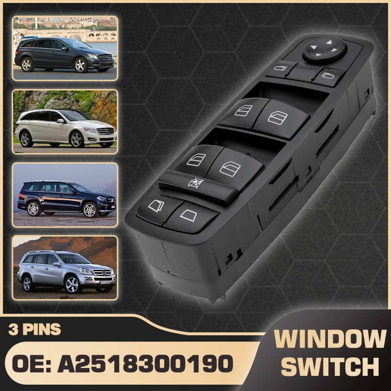 

A2518300190 Car Window Control Switch Master Button For Mercedes-Benz GL320 GL350 GL450 R280 R300 R320 R500 R550 R63 2008-2012