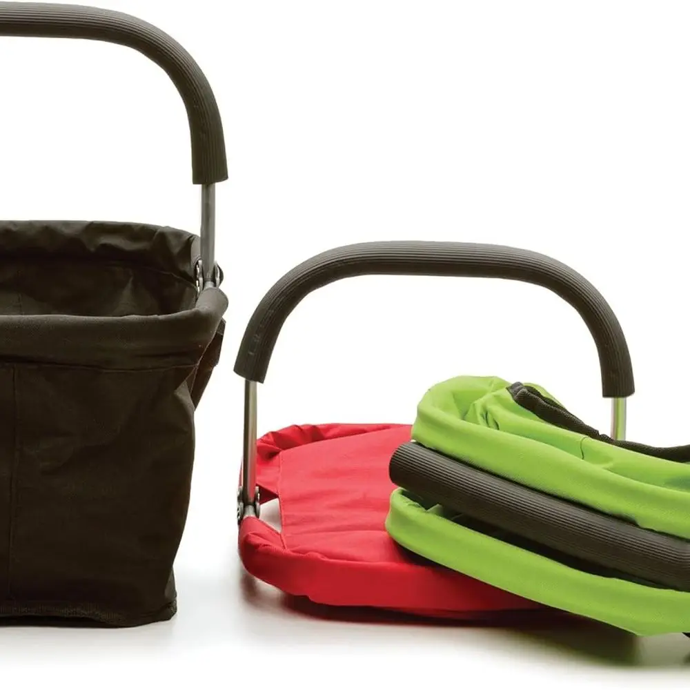 

Eco-Friendly Green Polyester Foldable Shopping Basket with Handy Pocket