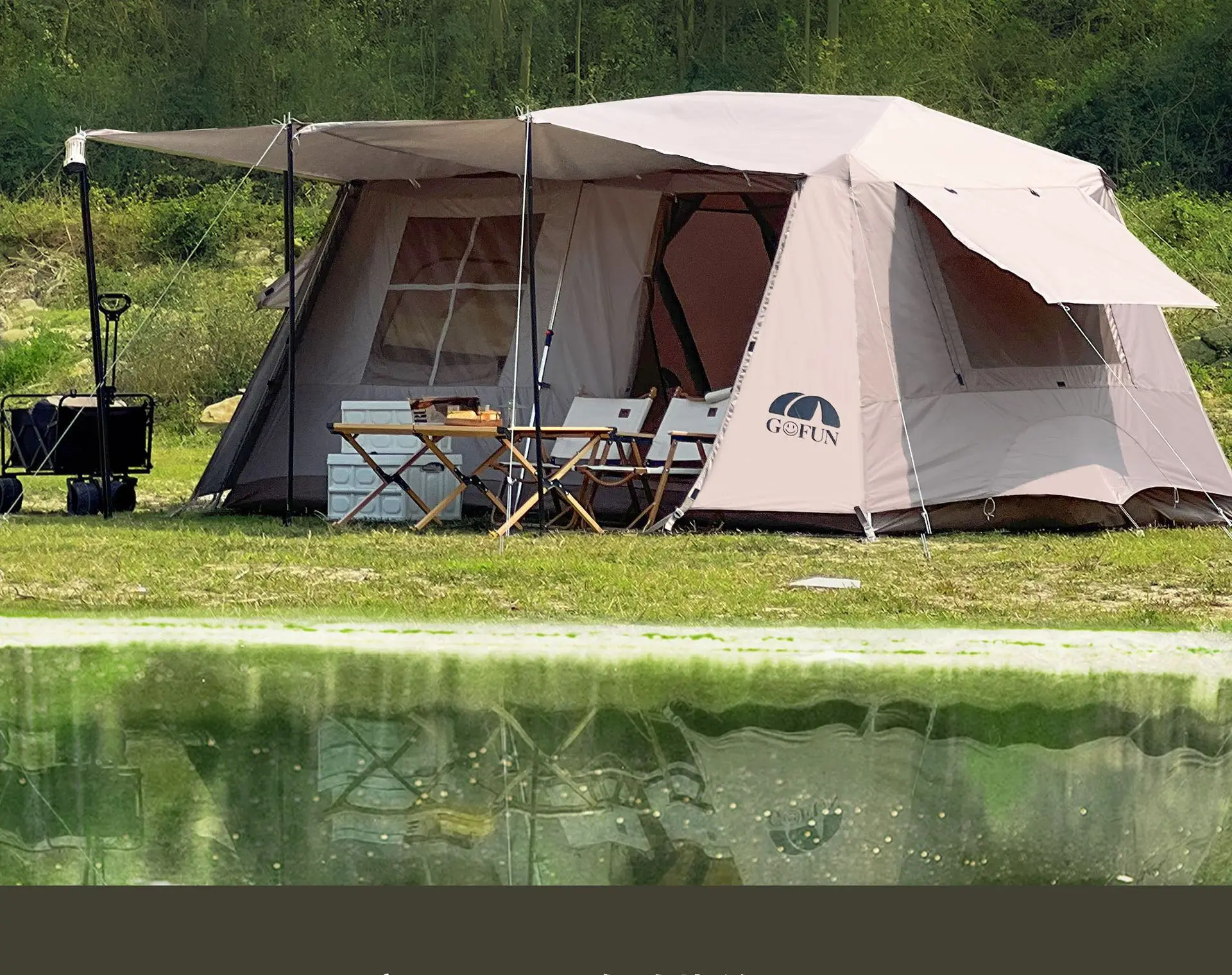 Roof 13 tents Fully automatic camping camping tents Two rooms and one living room Outdoor tents Free of setting up Quick opening