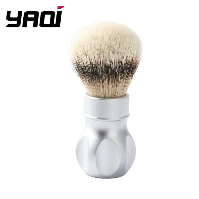 pennello-da-barba-2026-yaqi-gemini-24mm-con-manico-in-metallo-cromato-opaco-e-pelo-di-cinghiale-silvertip-per-rasatura-a-umido-da-uomo-regalo-da-collezione