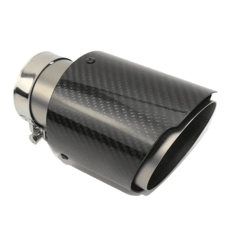 

1pc Sand Blast Twill Glossy Fiber Carbon Glossy Car Muffler Tip With Sandblasting Pipe