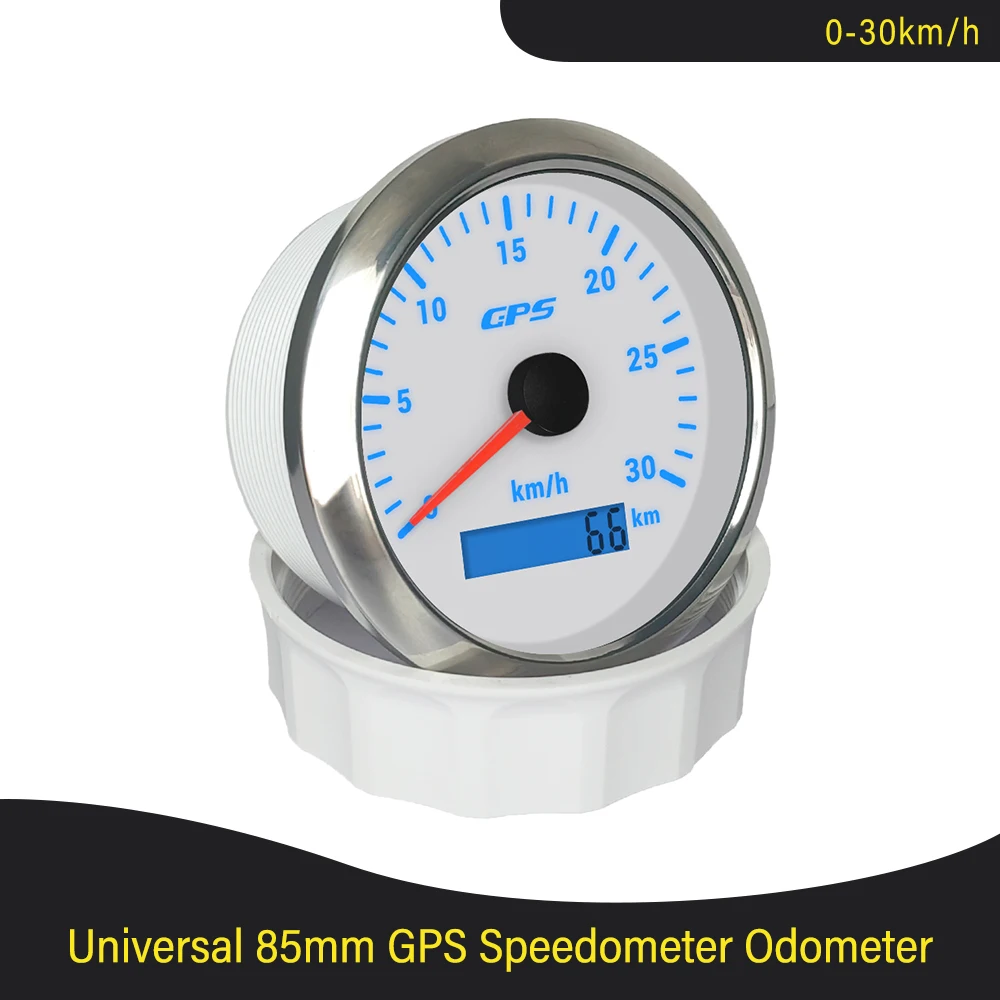 85mm Universal GPS Speedometer 0-30Km/h 60Km/h 0-120KM/H 0-200kmh with GPS Antenna 7 Colors Backlight for Boat Truck Motorcycle