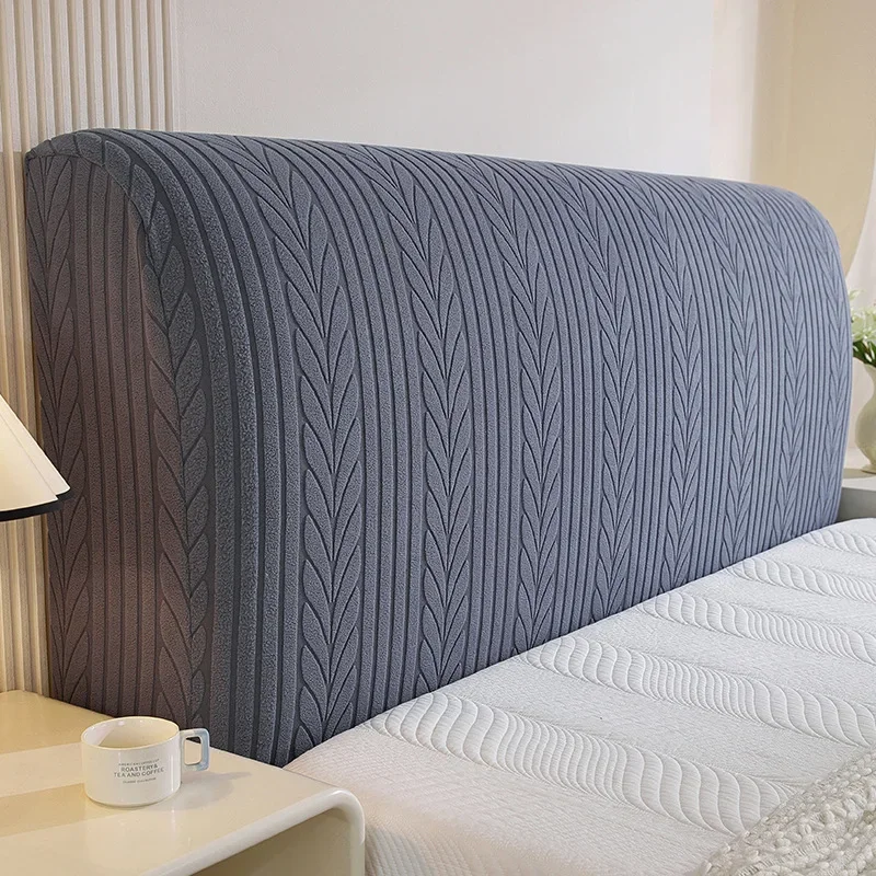 Max Length 2.6m Stretch Backrest Cover Elastic Edge Protector Cloth Fits Thick Bed Head Washable Wheat Ear Jacquard Dust Shield