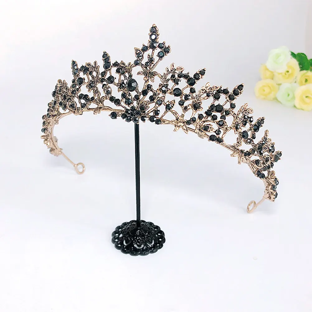 

1 шт. винтажная корона в стиле барокко для невесты, элегантный свадебный головной убор, реквизит для фотосессий, для праздников и вечеринок, черная