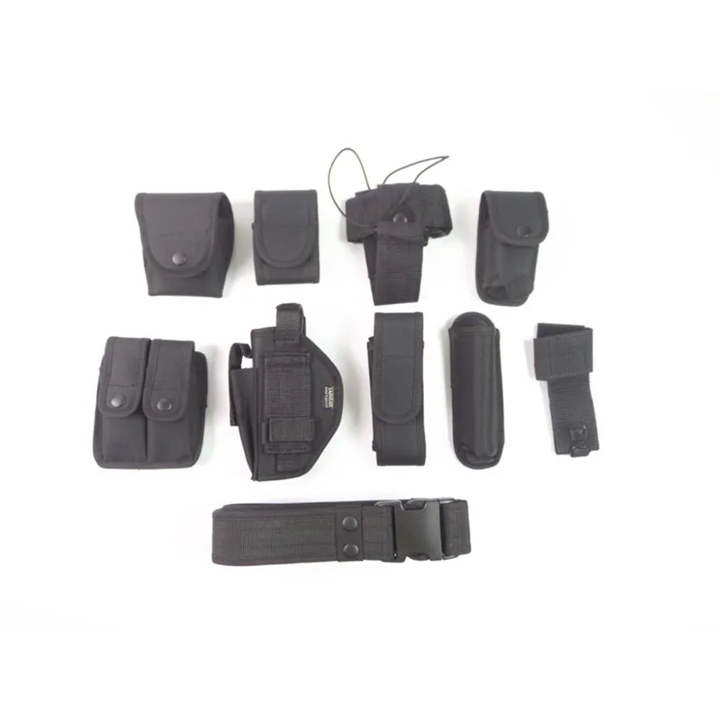 10 in 1 Set Military Multifunction Waist Belt Ourdoor Waistband Army CS Tactical Belt with Pouches Waist Support Holster Bag