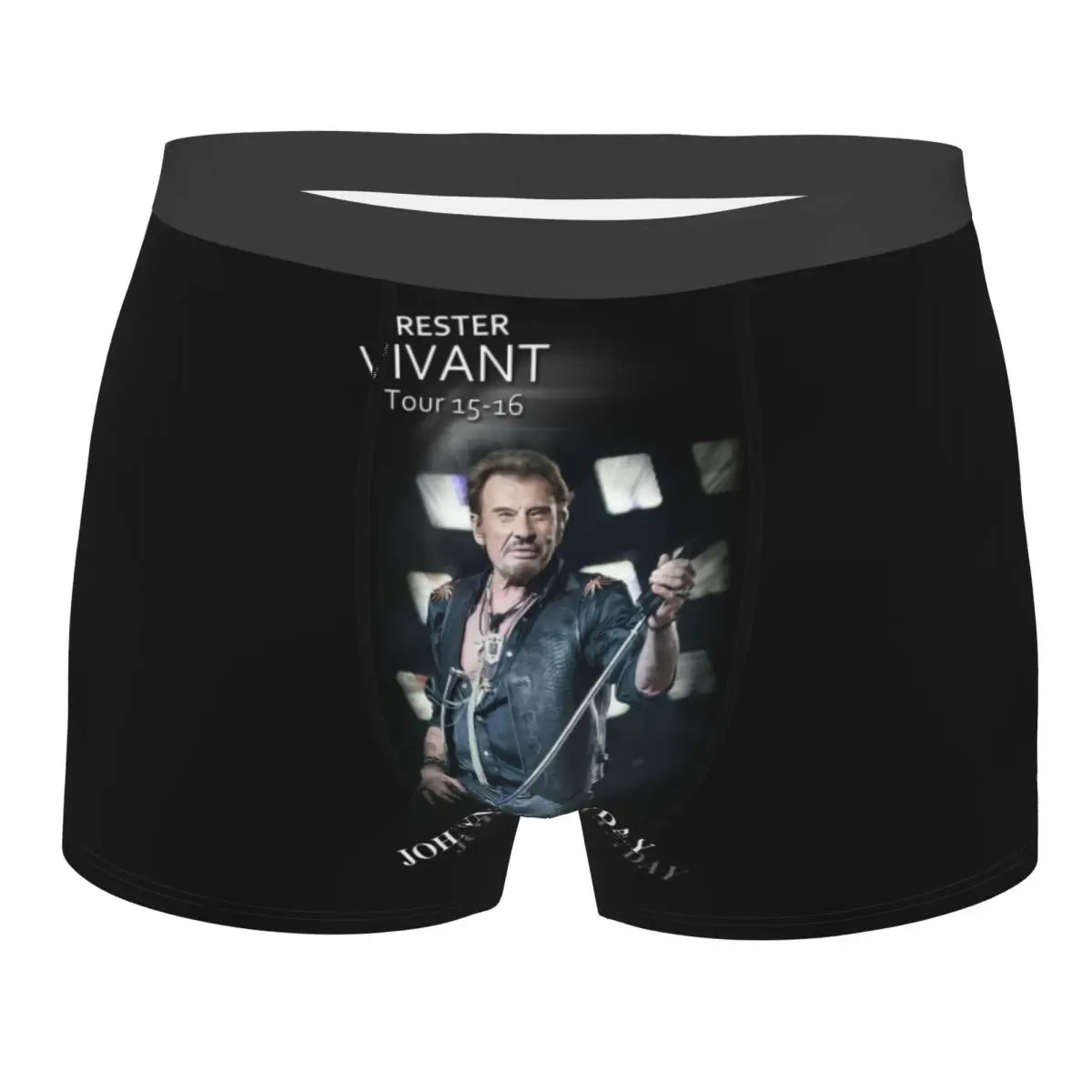 

Custom Johnny Hallyday Music Singer Underwear Men Stretch French Rock Boxer Briefs