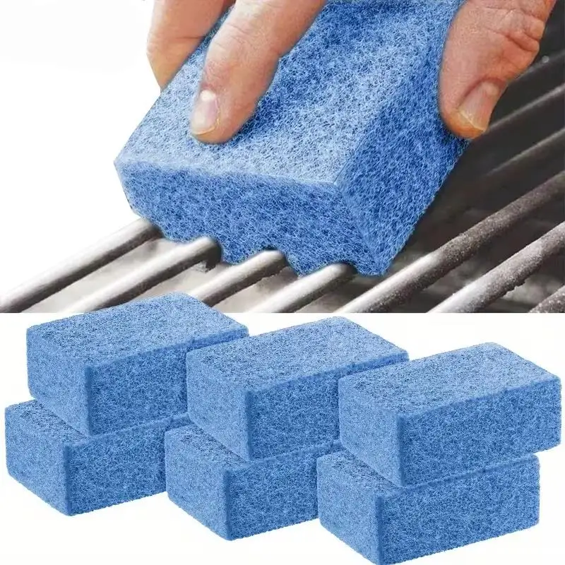 5pcs BBQ Cleaning Sponges – Heat Resistant, Non-Scratch, Ergonomic Grip for Gas/Charcoal Grills