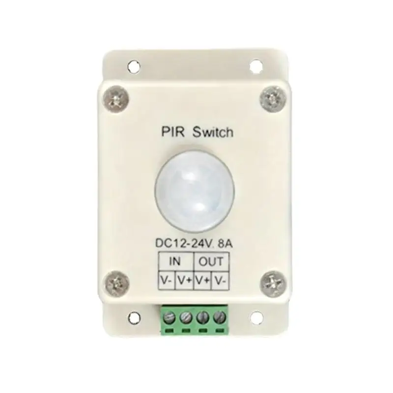DC 12-24V PIR Motion Sensor Switch - 8A Infrared Body Detection & Light Control for Indoor Aisle Lighting