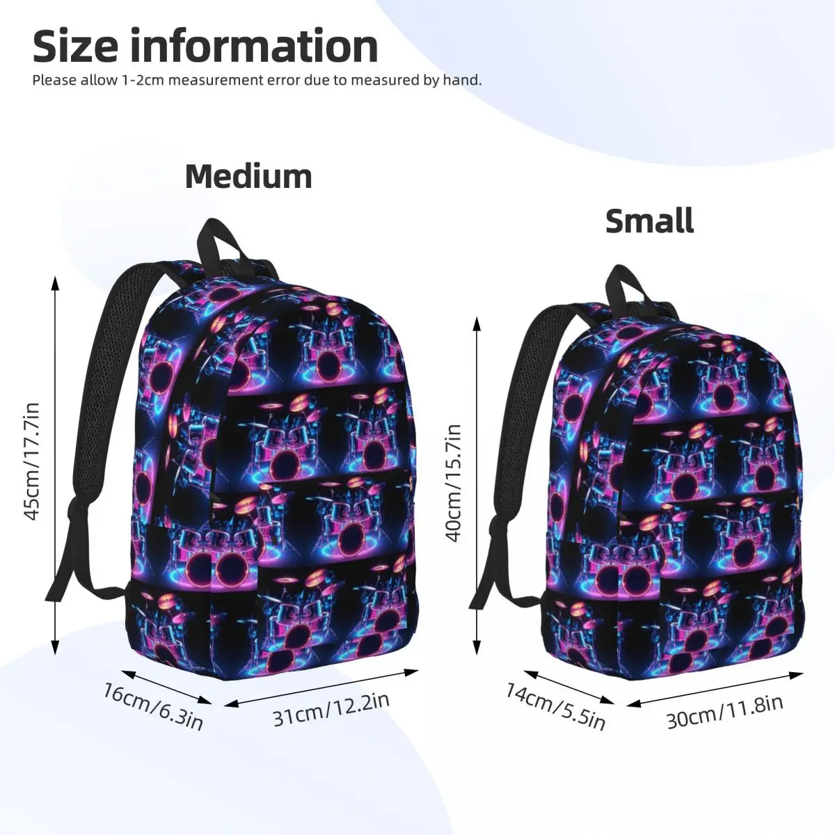 Shelf Drum Electronic Drum Backpack Daypack Large Capacity Children BookBag School Bag Shoulder Bags for Men Women