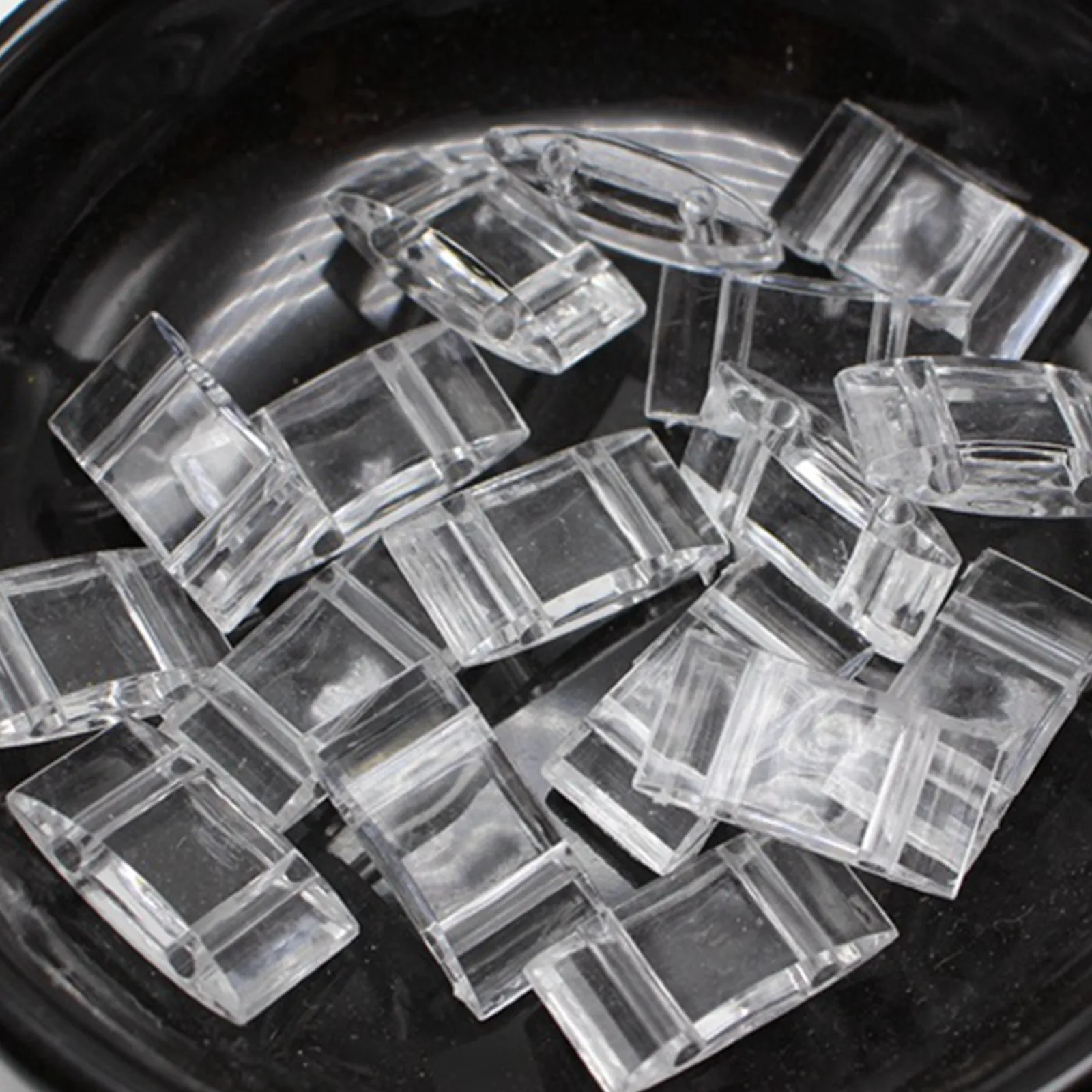 100pcs  Transparent Acrylic Flat Square Spacer Beads 18x9mm Two Hole for Jewelry Making DIY Bracelet Necklace Craft