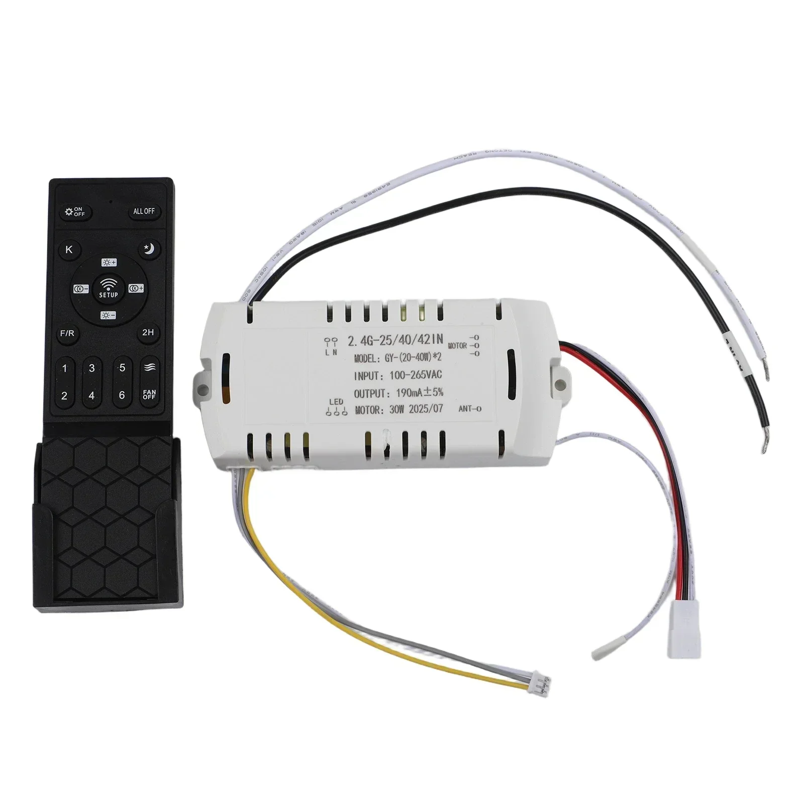 20-40W 100-265V DC24V 190mA Fan Light Remote Control Inverter Controller DC Stepless Dimming Fan Light Remote Control+Receiver