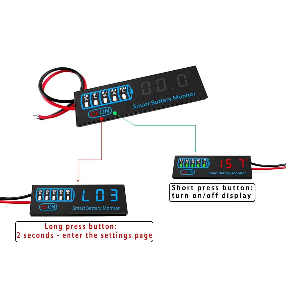3 S-12 S 18650 Li-ion Lipo Lithium 7-55 V Loodzuur Batterij Niveau Indicator Tester LCD Display Meter Module Capaciteit Voltage Meter