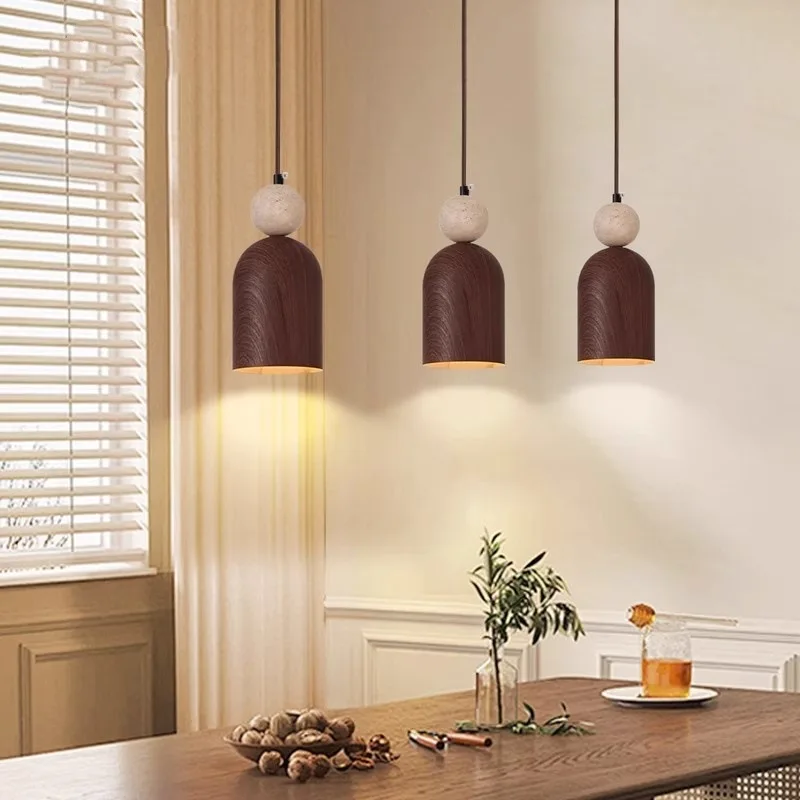 

LED Chandelier Pendant Nordic Dining Room Kitchen Bedroom Bedside Stone Lamp Home Decoration Travertine Pendant Lamp Luminaires