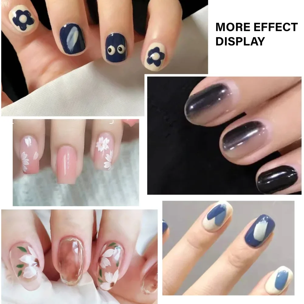 6-Piece Nail Carving Pen Set - Sky Blue Acrylic Diamond Shank Gel Brush for Professional Salon Manicure Tools