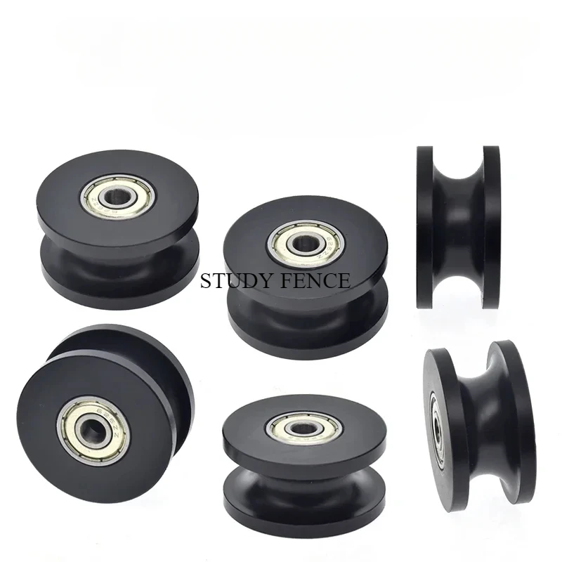 

2pcs Plastic-coated Pulley Wheel U-groove Nylon Wheel Track Wheel Guide Wheels Mechanical Pulley Household Hardware Accessories