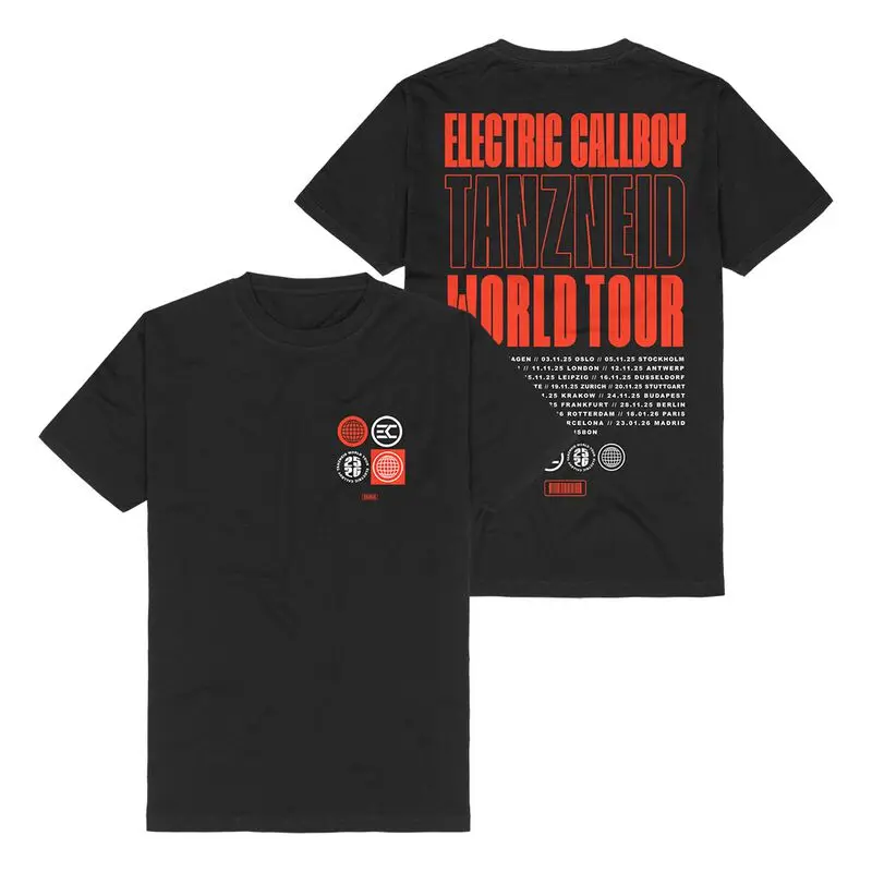 TANZNEID Tour Type Electric Callboy T-Shirt für Männer und Frauen, Vintage-Metal-Rock-Band-Grafik-T-Shirt, 100 % Baumwolle, Sommer-Streetwear-Top – Detail 5