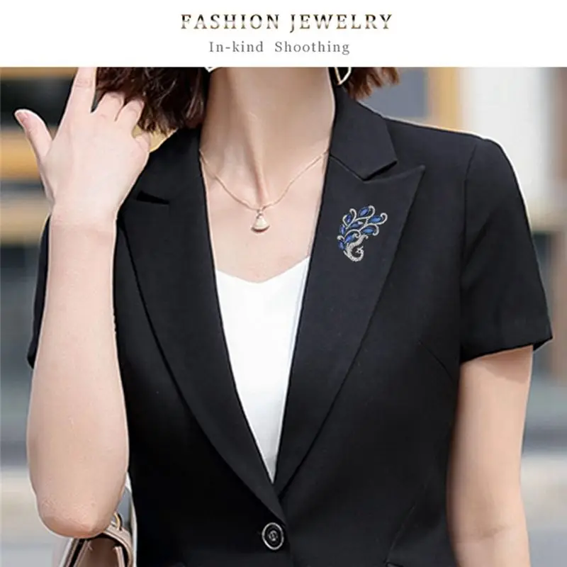 *N21R Crystal Flower Brooch Rhinestone Pin Romantic Wedding Bride Large Brooches for Woman Jewelry Clothing Decoration Gift A