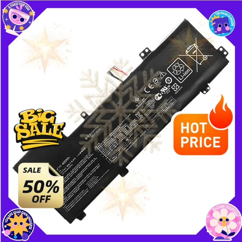 SWZY  11.4V 4050mAh 48Wh B31N1534 Laptop Battery For ASUS Zenbook V510U U5000U UX510UX UX510UW