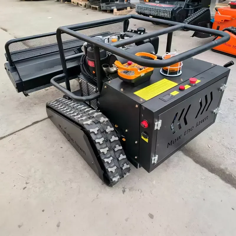 Multifunctional CE EPA Remote Control Mower Rubber Track Construction Farm Robotic Lawn Mower Orchard Nursery Lawn