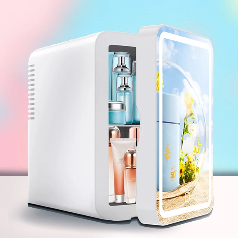 6L mirror beauty makeup refrigerator skin cosmetics skin care mask hot and cold storage portable LED mini refrigerator