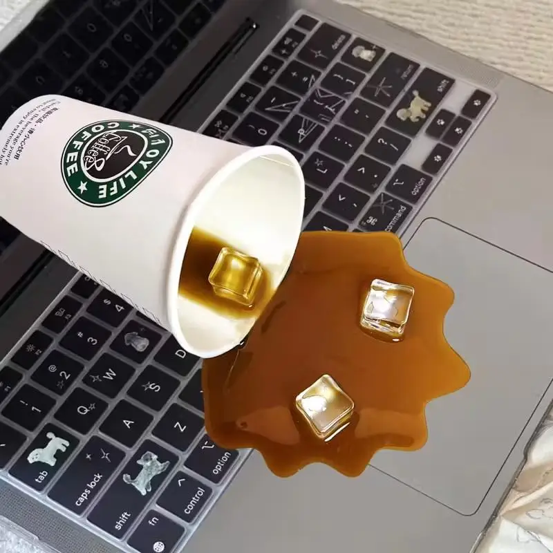 【Beautiful】1pc Overturned Coffee CupPrank Phone Stand, Plastic Prank Toy, A Must-have For Lazy People, Home Decoration Ornament. - Image 2