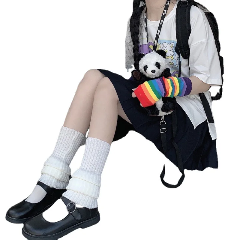 Y2K Women's Leg Warmers Long Socks Japanese Lolita Wool Knitted Foot Cover Autumn Winter Hair Ball Heap Heap Sock Women Socks