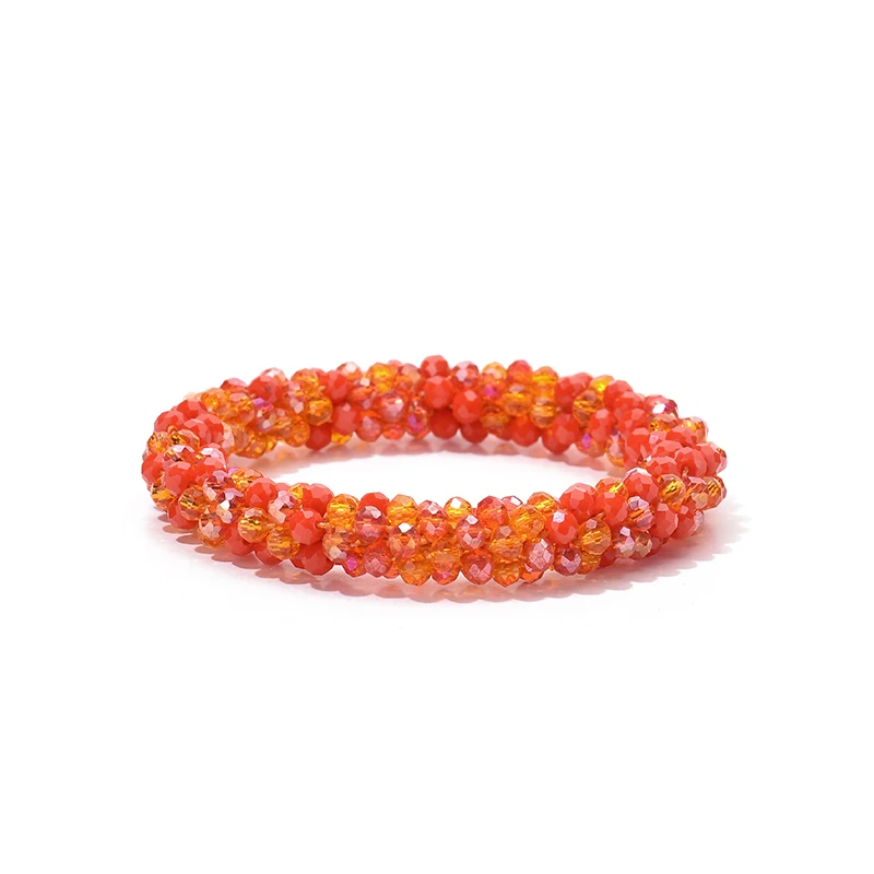 Multicolor Boho Elastic Bracelet Bangle For Women Vintage Rope Weave Handmade Glass Crystal Beads Stretch Bracelets Jewelry Gift