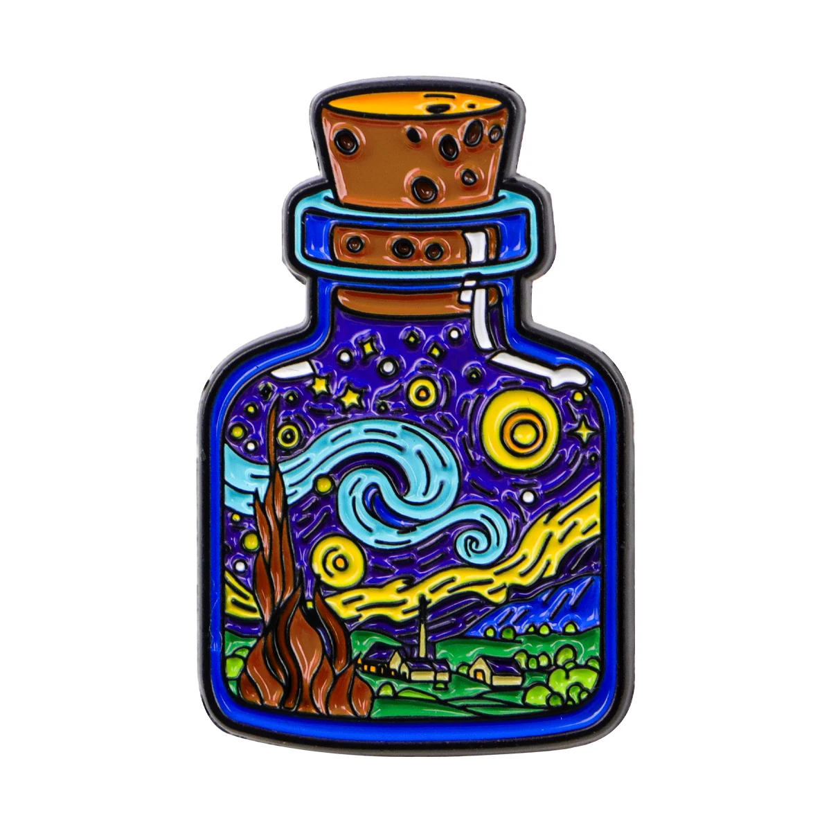 Van Gogh Paintings Lapel Pins for Backpacks Manga Briefcase Badges on Backpack Brooch for Clothes New Fashion Accessories