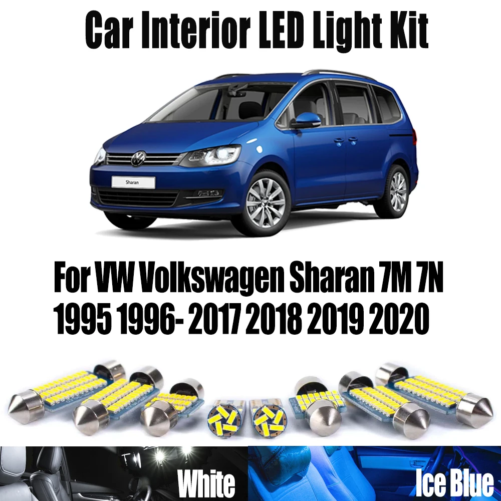 Canbus Car Reading Bulbs Set For VW Volkswagen Sharan 7M 7N 1995 1996- 2017 2018 2019 2020 LED Interior Dome Luggage Light Kit