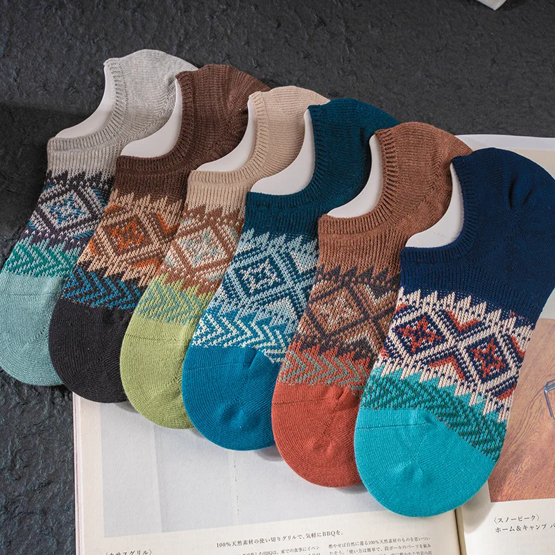 

Miosam хорошее качество, мужские летние спортивные повседневные вязаные дышащие удобные носки в этническом стиле, носки унисекс до щиколотки