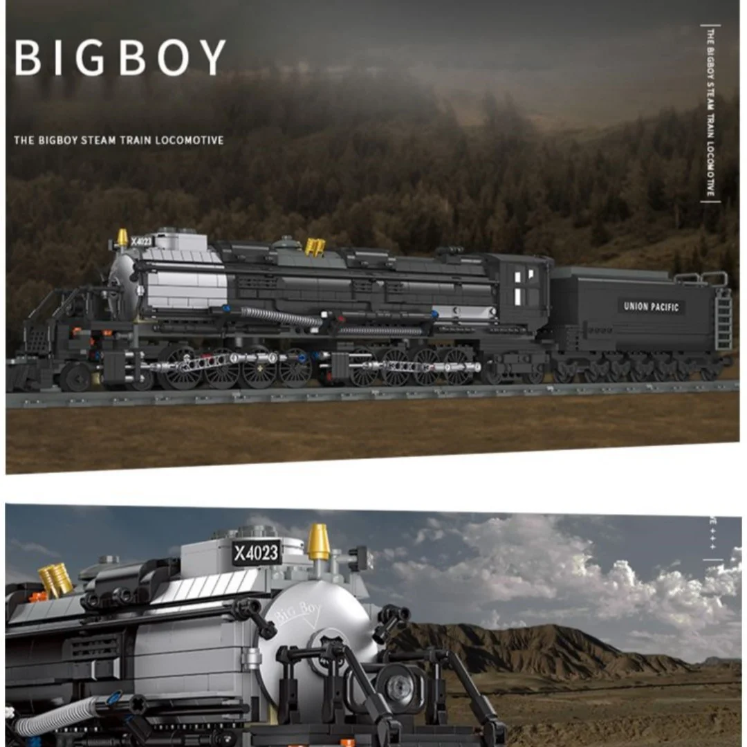 

1608PCS Steam Train Building Blocks The Union Pacific Big Boy Train City Railway Assemble Model Bricks Kid Toys Holiday Gifts