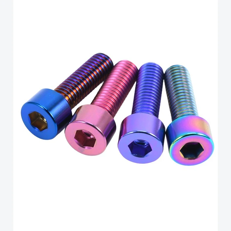 Baut Paduan Titanium Allen Hexagon Hex Socket Head Cap Bolt Sekrup Berwarna M5 M6 M8 untuk Headset Sepeda Rem Motor